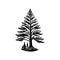 Arborvitae Icon hand draw black colour tree day logo symbol perfect