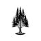 Arborvitae Icon hand draw black colour tree day logo symbol perfect