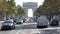 Arc de Triomphe, Arch of Triumph, car passing, trees alley