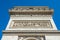 Arc de Triomphe on blue sky in Paris