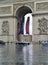 Arc de triomphe and car traffic, rainy day, Paris, France