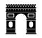 Arc de Triomphe - France , Paris / World famous buildings vector illustration.