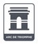 arc de triomphe icon in trendy design style. arc de triomphe icon isolated on white background. arc de triomphe vector icon simple