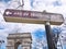 Arc de Triomphe and its street signal Sky background