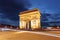 Arc De Triomphe and light trails, Paris