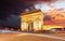 Arc de triomphe Paris city at sunset