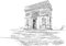 Arc de Triomphe Paris France, hand-drawing. Vector illustration