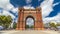 Arc de Triumf timelapse hyperlapse: L\'Arc de Triumph, in Barcelona, Spain