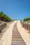 Arcachon Bay, France. Access to the beach La Salie near the dune of Pilat