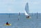 Arcachon bay, France. Nautical sports on the bay