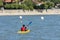 Arcachon bay, France. Sea kayak on the bay