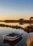 Arcachon Bay, France. Sunset on salt meadows near Cap Ferret