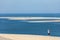 Arcachon Bay, France : view over the sand bank of Arguin from the dune of Pilat