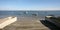 Arcachon bay seen between the fishermen huts in le canon Cap Ferret France in web template banner web