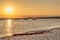 Arcachon Bay, sunset on the beach of Andernos