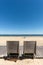 Arcachon, France, bike path and public benches on the beach