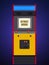 Arcade Cabinet or Arcade Machine in Flat Style, Front View