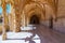 Arcade of the cloister of the mosteiro dos Jeronimos at Belem, Lisbon, Portugal