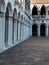 Arcade, Courtyard and Columns in the Doge`s Palace: Gothic archi