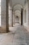 Arcade in courtyard of Royal Palace of Riofrio in Segovia