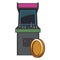 Arcade retro console and coin