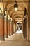 Arcades of Bologna town. Italy