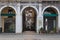 The arcades located along the east side of the square, Piazza della Loggia, Brescia, Italy