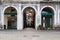 The arcades located along the east side of the square, Piazza della Loggia, Brescia, Italy