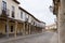 Arcades in the main street of the town of Ampudia in Palencia Spain