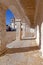 The arcades of the pilgrim lodgings in the Baroque Sanctuary of Nossa Senhora do Cabo