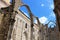 Arcades, pillars and facade of Do Carmo convent in Lisbon