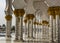 The arcades of the Sheikh Zayed Grand Mosque flanked by thousands of columns