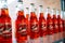 Arcadia, Oklahoma - May 5, 2021: Soda pop bottles on display inside the famous Pops Route 66 store and tourist attraction, selling