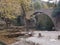 arced bridge of palaiokarya in trikala perfecture greece autumn colors