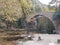 arced bridge of palaiokarya in trikala perfecture greece autumn colors