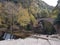 arced bridge of palaiokarya in trikala perfecture greece autumn colors