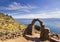 Arch above titicaca lake in peru