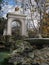 Arch in the Borghese Gardens in Rome Italy