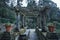 arch with columns with plant roots in the mystic garden