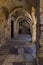 Arch at the entrance to Christian, Orthodox church close-up ancient city of Mystras, Greece, Peloponessus