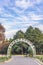 Arch perched rose pergola in Yoyogi Park, Tokyo