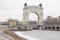 Arch, pier Volga-Don canal Lenin, the gateway 1, Volgograd winter