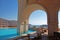 Arch pool terrace on summer resort (Greece)