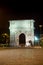 Arch of Trajan illuminated in the night in Benevento Italy