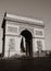 Arch of Triumph building from Paris, France, during a beautiful spring sunrise. Photo taken from Champs Elysee boulevard. Landmark