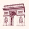 Arch of Triumph, Paris. hand drawn