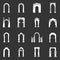 Arch types icons set grey