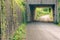 Arch under the bridge on the road.