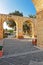 Arch at Upper Barracca Gardens wall in Valletta Malta