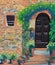 Arch wooden door oil painting on canvas